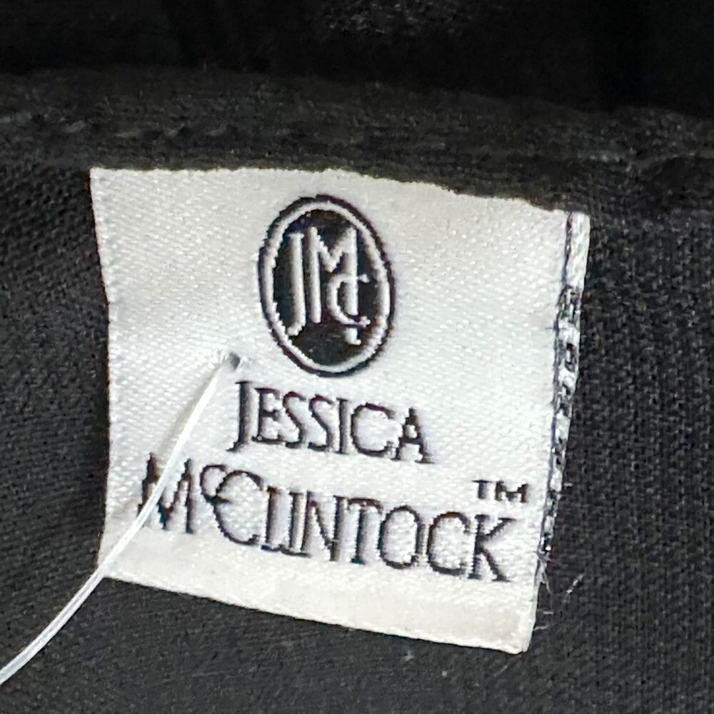 Jessica McClintock Black Sheer Chiffon Shawl Wrap Rhinestone Pearl Accent Vintag - Picture 6 of 6